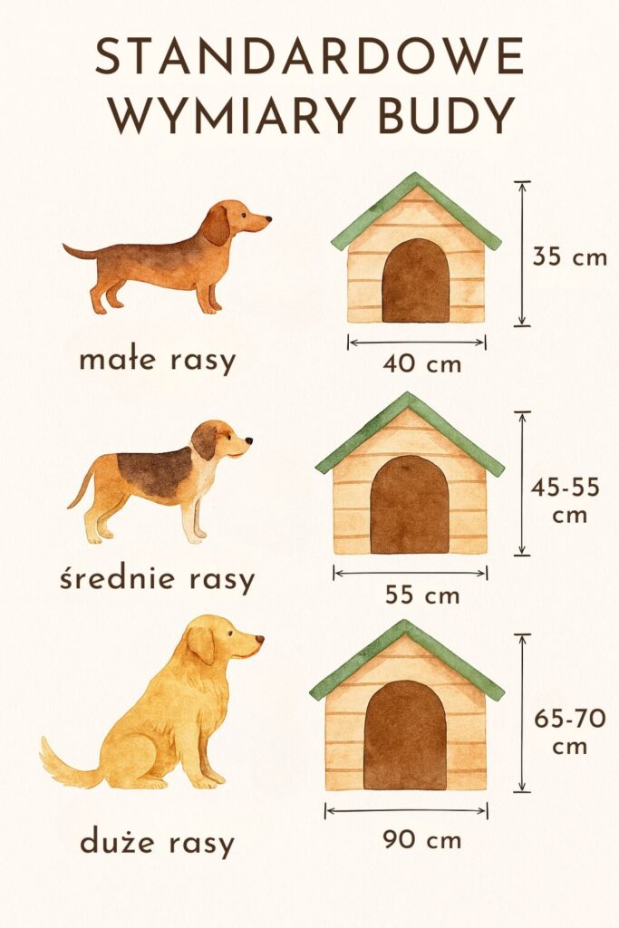 Buda dla psa – projekt z wymiarami dopasowanymi do wielkości psa