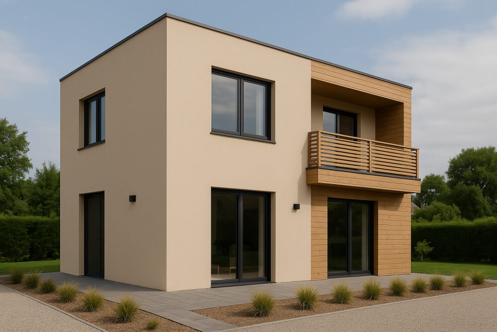 dom kostka w ciepłej kolorystyce