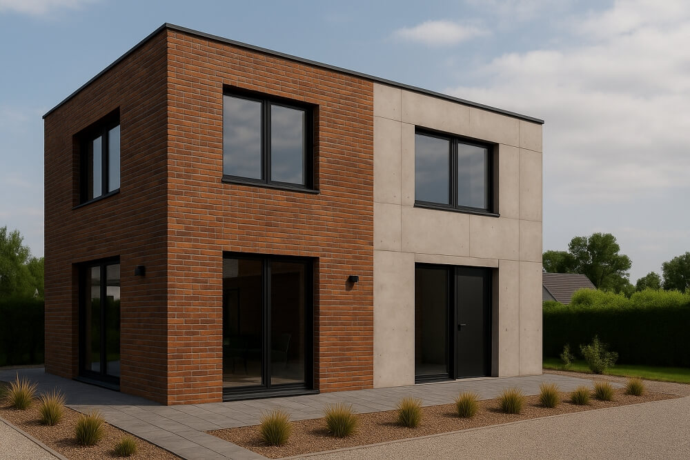 dom kostka - jaka elewacja w stylistyce industrialnej