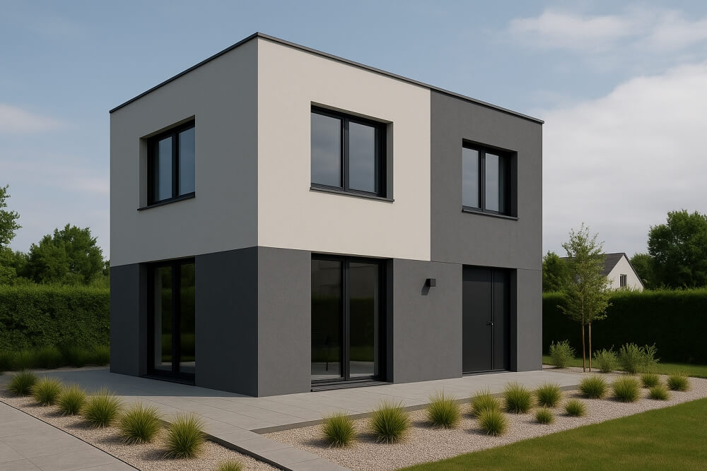 dom kostka w odcieniach szarości