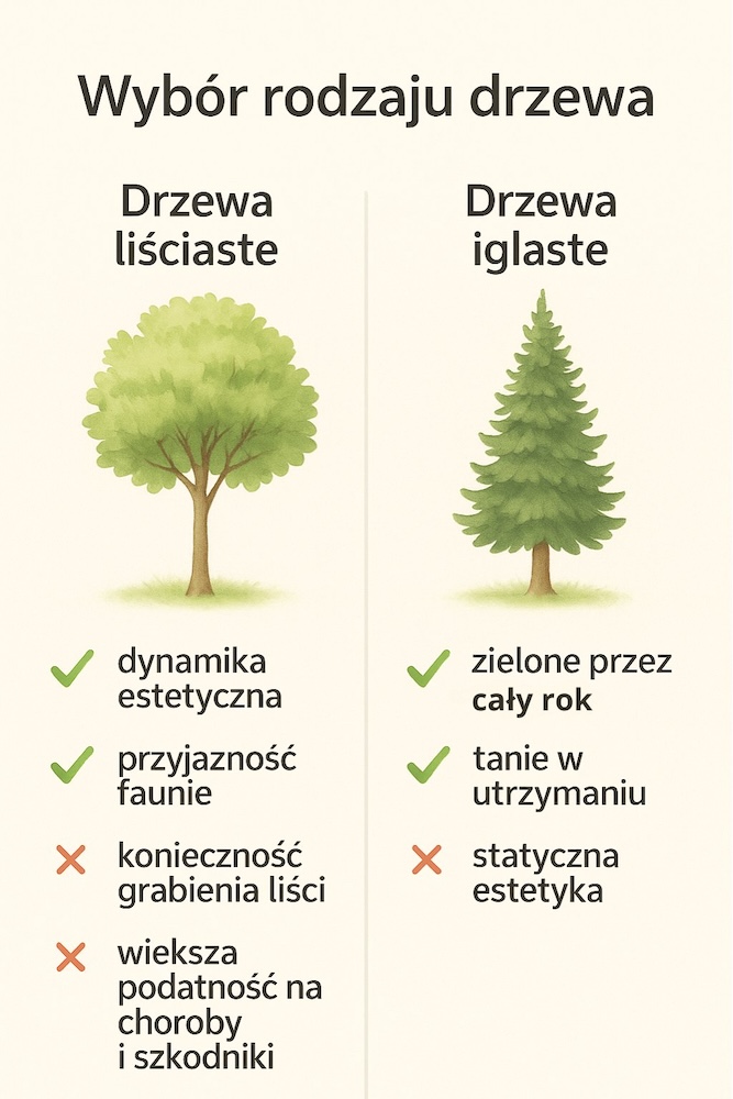 drzewa ozdobne przed domem - liściaste vs iglaste 