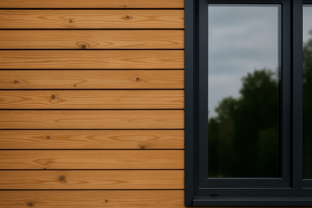 dom kostka - jaka elewacja  z wykorzystaniem naturalnego drewna