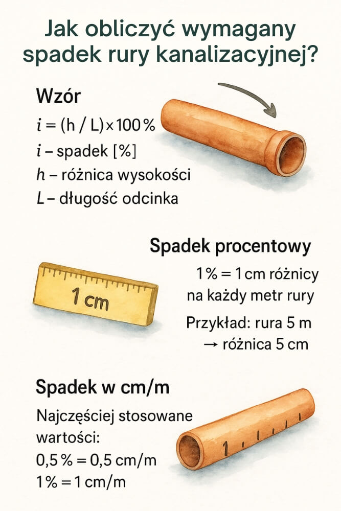minimalny spadek dla rury 160 - jak obliczyć
