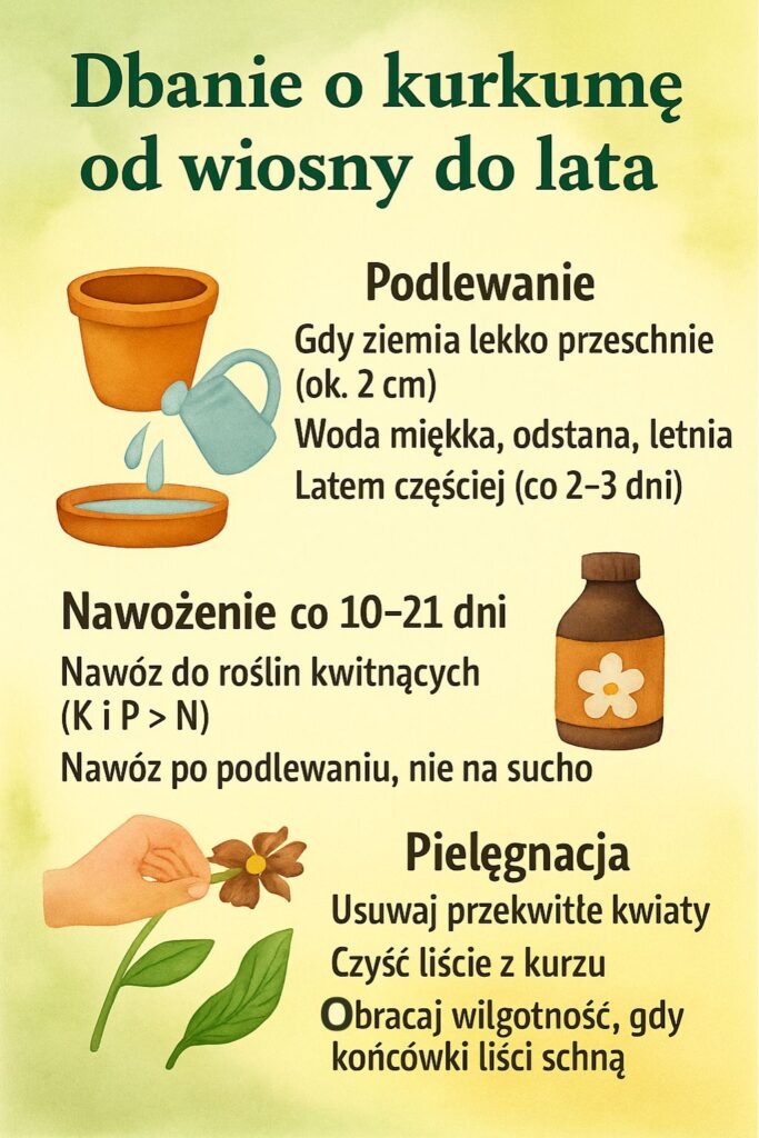 kwiat kurkuma - zasady pielęgnacji od wiosny do lata 
