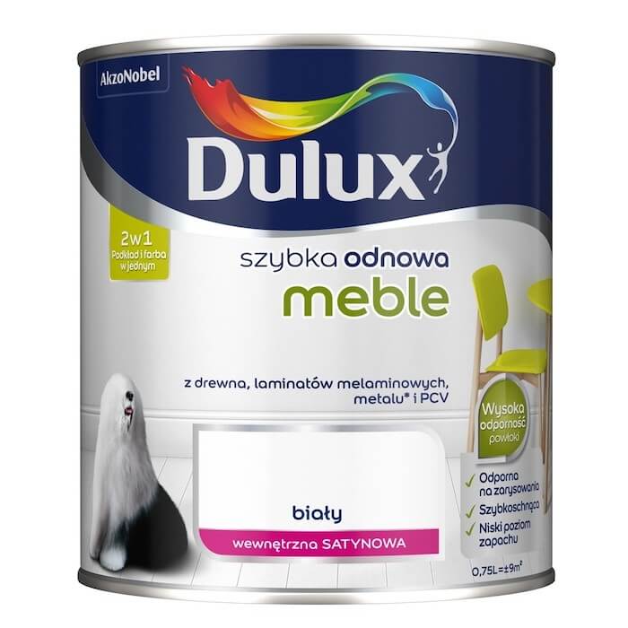 Najlepsza farba do malowania mebli z okleiny - Dulux Szybka Odnowa Meble