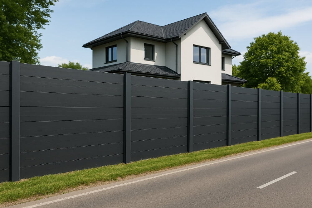 panele akustyczne w formie ogrodzenia domu