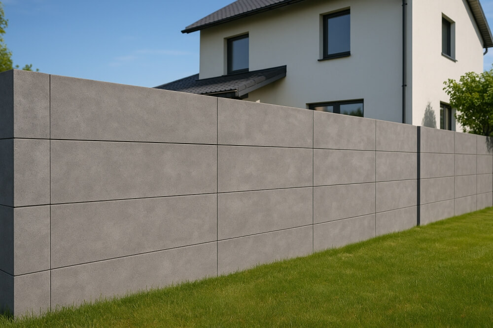 ogrodzenie z wykorzystaniem bloczków betonowych