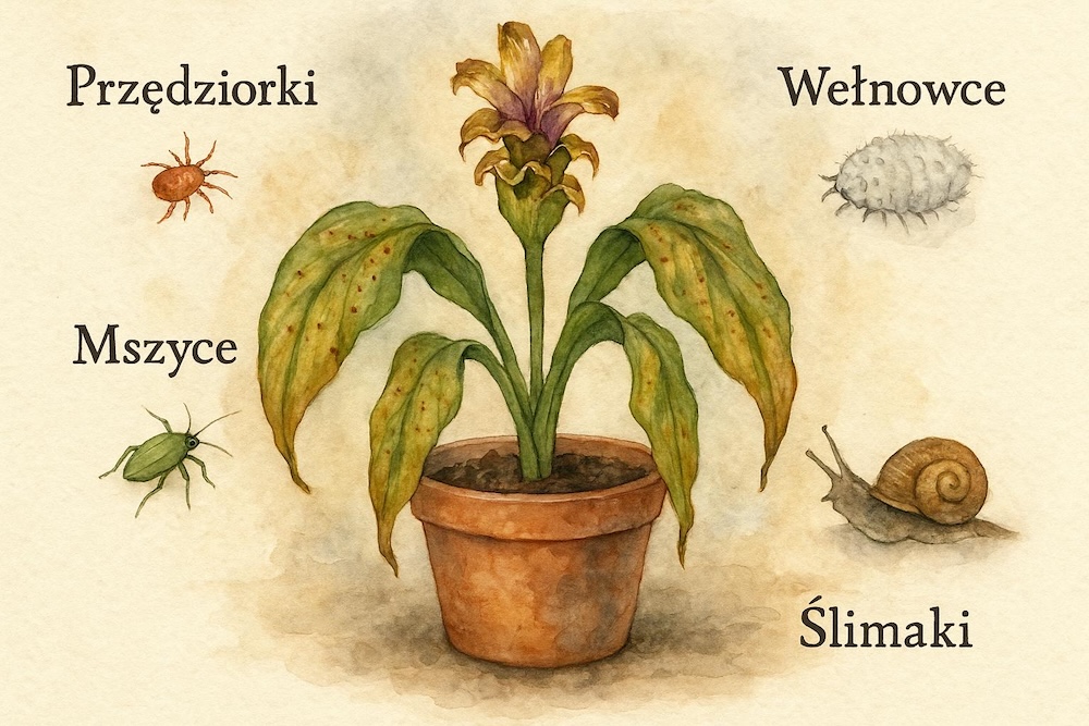 popularne pasożyty atakujące kurkumę 