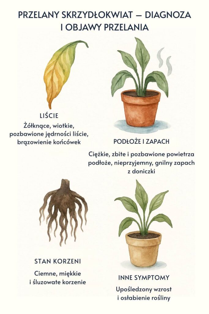 Przelany skrzydłokwiat - najczęstsze objawy