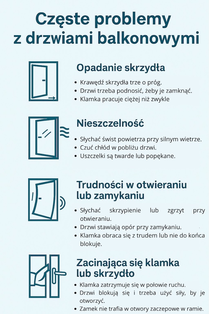 regulacja drzwi balkonowych - przyczyny 