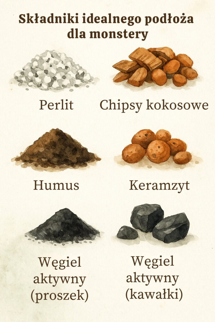 przewiewna mieszanka dla monstery - składniki kluczowe składniki mieszkanki dla monstery