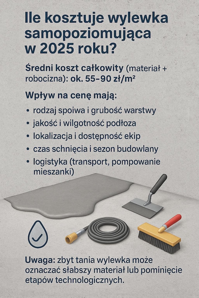 wylewka samopoziomująca - cena za materiał i robociznę wylewka samopoziomująca - cena za usługę w 2025 roku
