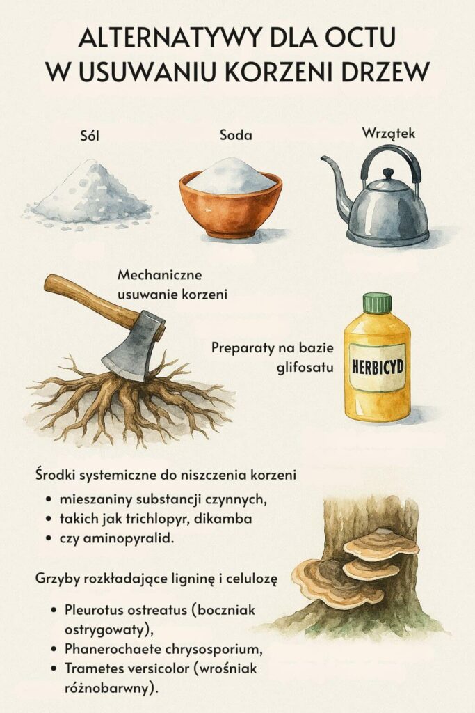 Ocet na korzenie drzew - bezpieczniejsze alternatywy