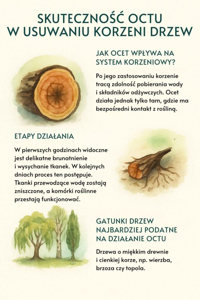 Skuteczność octu w usuwaniu korzeni drzew