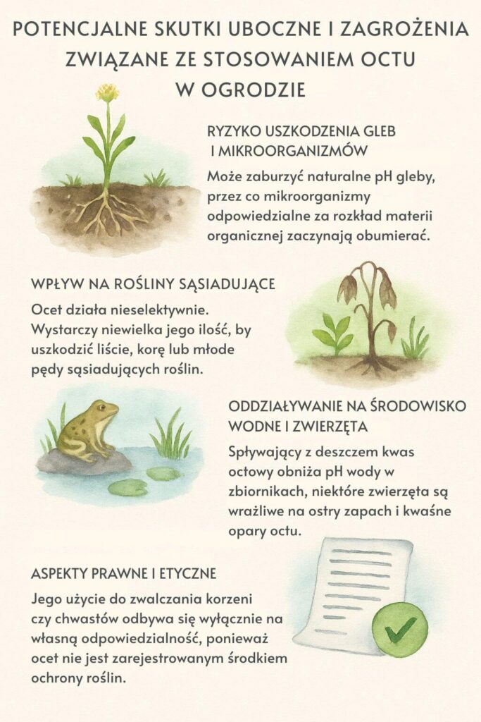 Skutki uboczne i zagrożenia związane ze stosowaniem octu w ogrodzie 